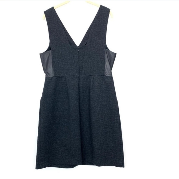 Madewell GRAY Ponte Knit Sheath Dress leather panel Jumper sz 4 Career - Picture 6 of 17